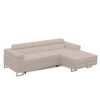 ECKSOFA VEMO MINI Rechts Creme Cord-Stoff Kompakter Komfort für Wohnräume - Creme, Textil (175/235cm) - Barchello
