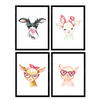 POSTER Set mit 4 Kuhziege und Schweinefleisch A4 Rahmenlos - Klar, Papier (29.7/3cm) - Nacnic