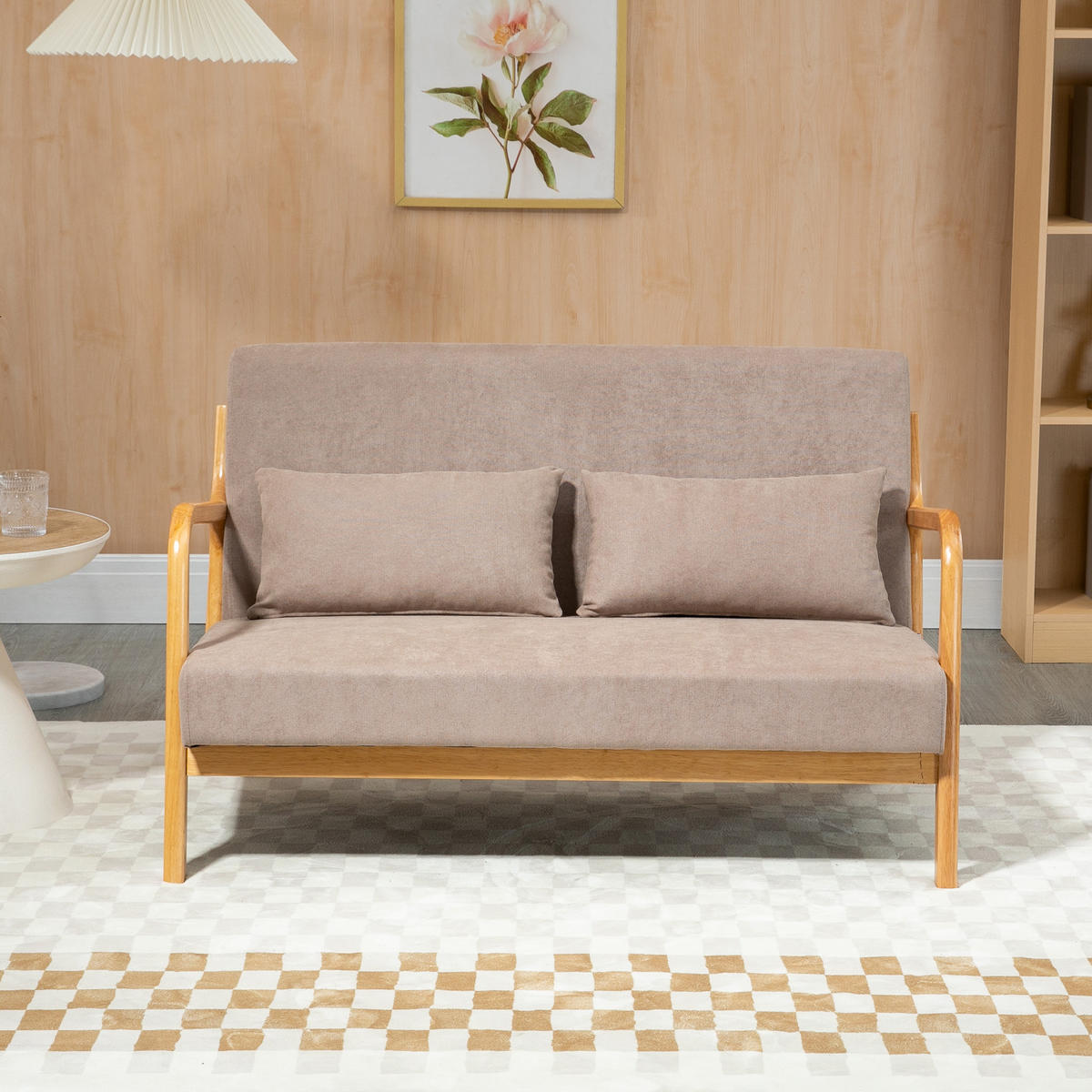 SOFA 2-Sitzer, Samt, Hellgrau - Hellgrau, Textil (80/72/122cm) - HOMCOM