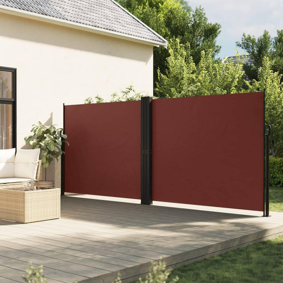 SEITENMARKISE Ausziehbar Braun 160x1200 cm - Braun, Textil (1200/160/1200cm) - furnicato
