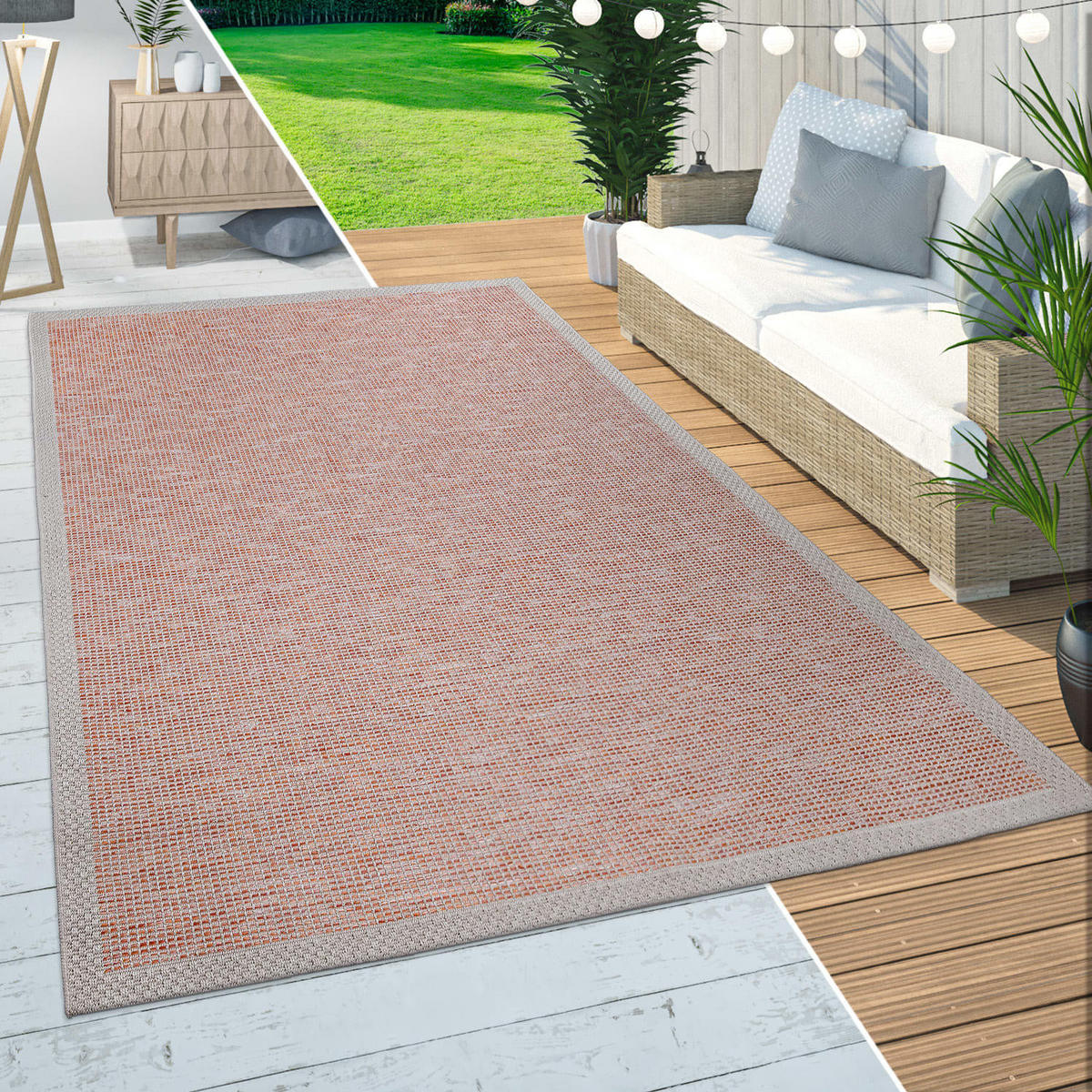 OUTDOORTEPPICH 200/280 cm Quebec 135 - Orange, Kunststoff (200/280cm) - Paco Home