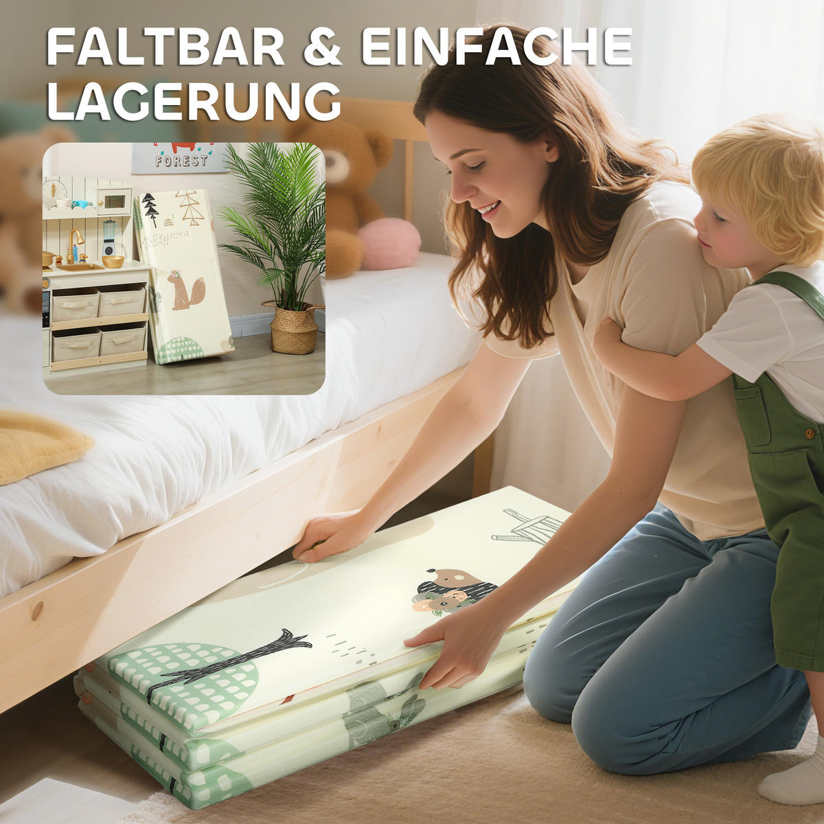 SPIELMATTE DE-10806 doppelseitig & faltbar Mehrfarbig - Multicolor, Kunststoff (176/196cm) - ComfortXL