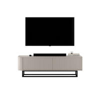 TV STOLÍK Aurora kašmírový matný 140 cm s kovovým rámom - čierna/kašmírová, kov/kompozitné drevo (140/44/35cm) - Meble Lindner