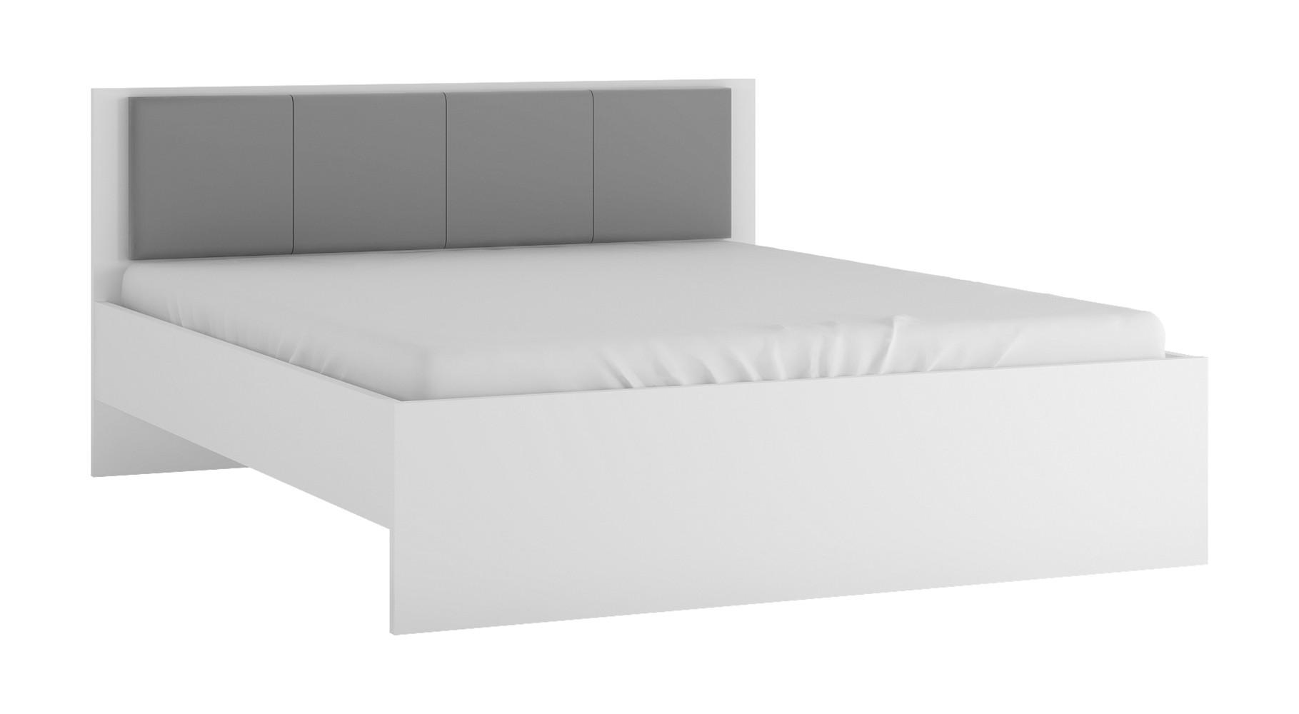 Feldmann-Wohnen Bett Weiß, Grau 160x200 cm