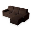 ECKSOFA PADWA Braun Kordstoff mit Schlaffunktion - Braun, Holz (227/168cm) - MASSENO