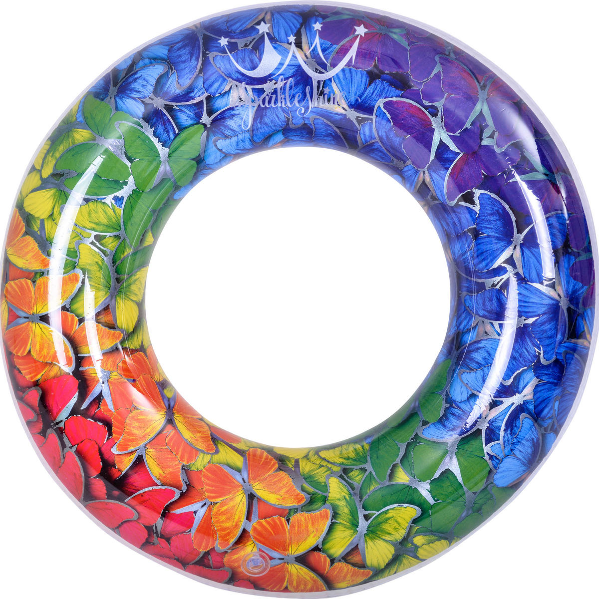 SCHWIMMREIFEN Schmetterling Ø90 cm bunt mit Sicherheitsventil - Multicolor, Kunststoff (90/90cm) - Avenli