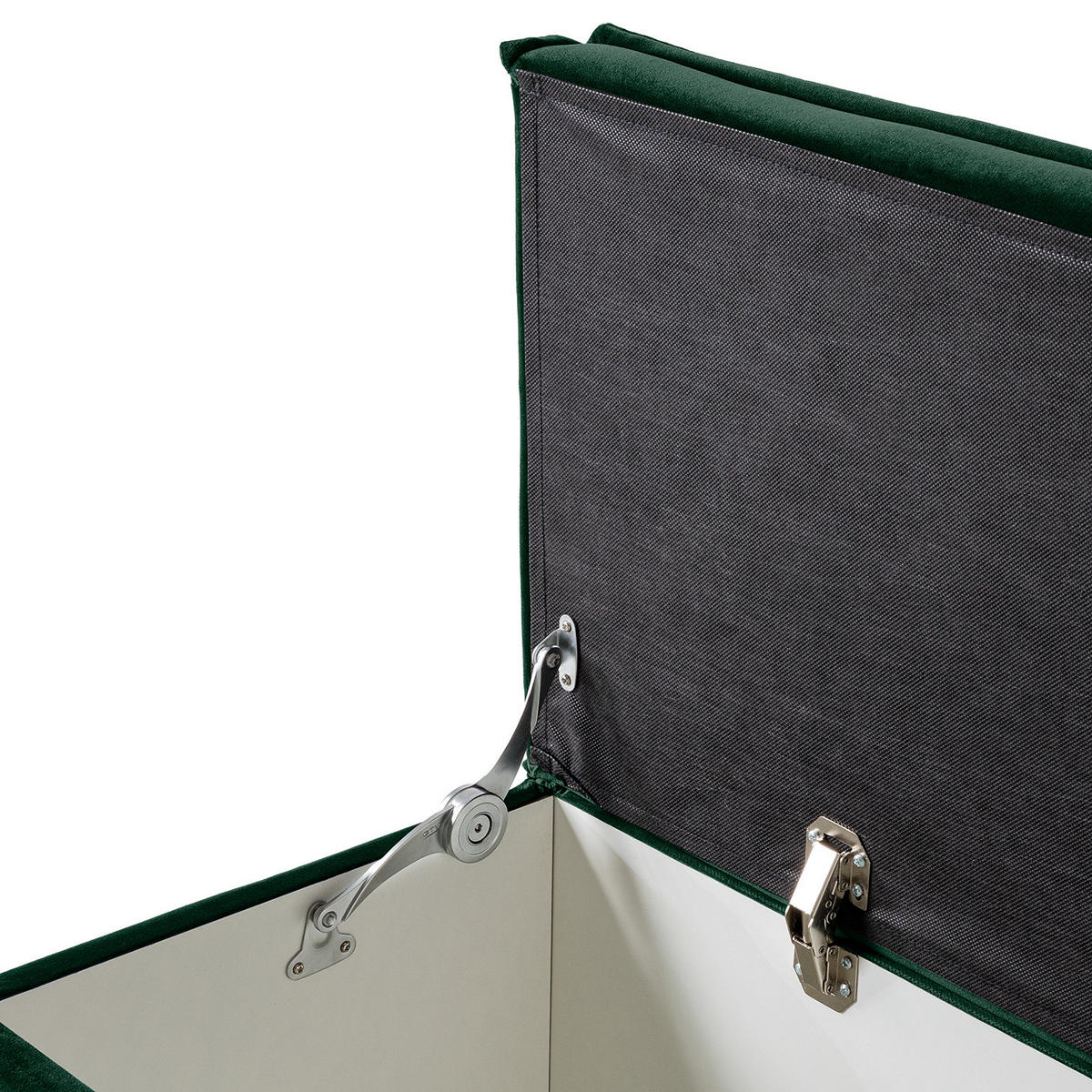 BETTTRUHE - Samt - Dunkelgrün, Kunststoff/Textil (140/51/40cm) - home24