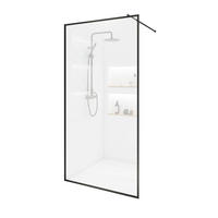 DUSCHABTRENNUNG BAKI - 120 x 200 cm - Schwarz, Glas/Metall (120/200cm) - Home Deluxe