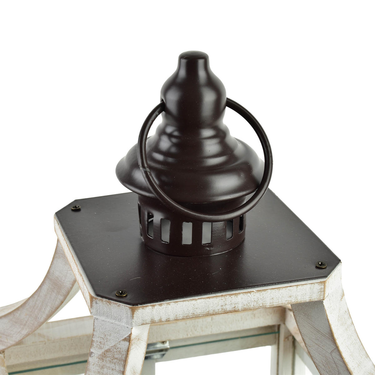 LATERNE Levi 2er Set Beige 20/20/53 cm Holz - Weiß, Holz (20/53/20cm) - Mondex