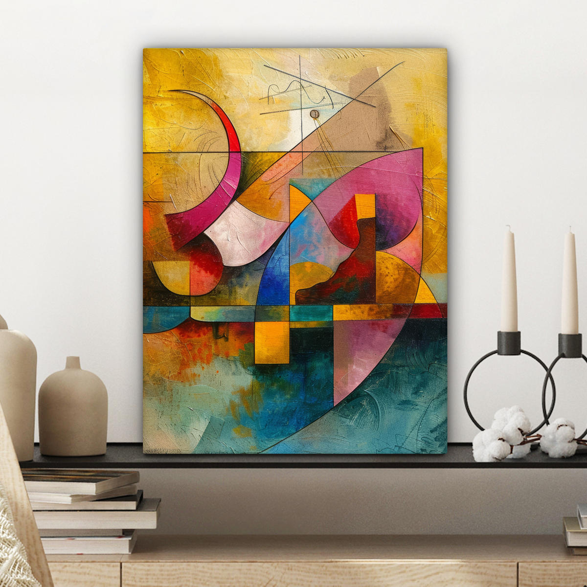 LEINWANDBILD Kunst - Abstrakt - Modern 30x40 cm - Gelb, Textil (30/40cm) - MuchoWow
