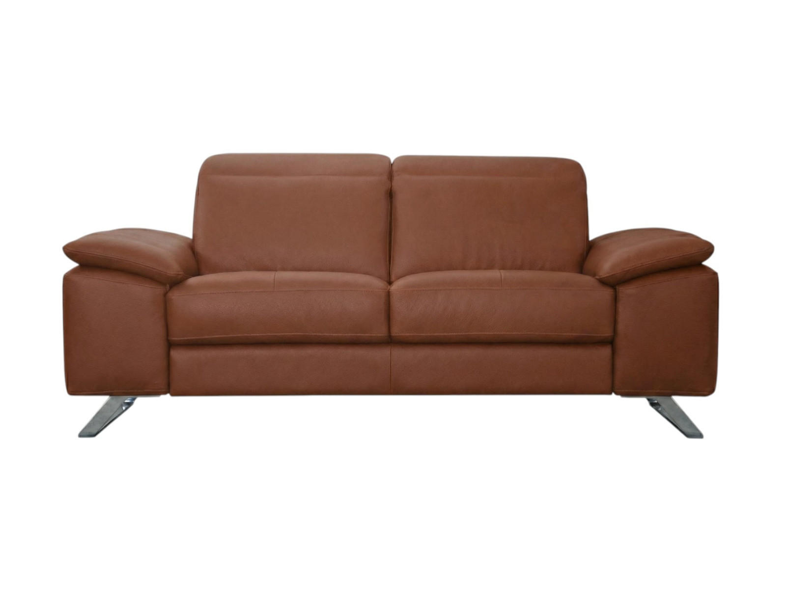 3-SITZER Sofa Genius Echtleder Cognacbraun - Cognac, Leder/Metall (220/80/104cm)