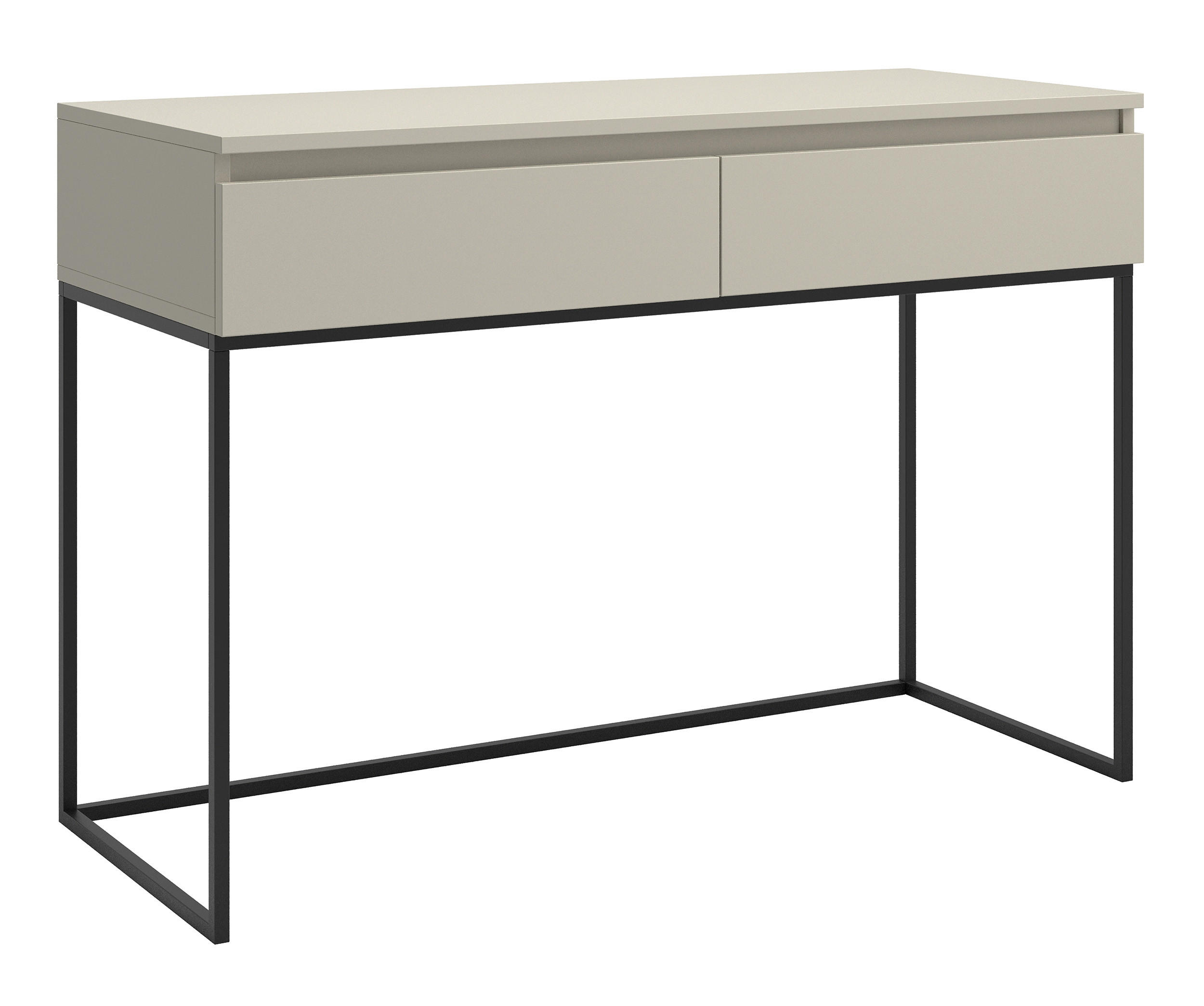 KONSOLENTISCH Bemmi Beige mit Metallbeinen - Beige/Schwarz, Holzwerkstoff/Metall (50/120/80cm) - Selsey