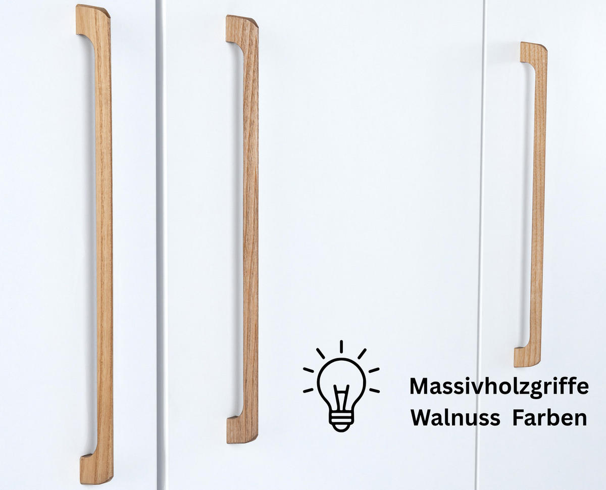 BABYZIMMER SET Lina 3-tlg. Soft-Close - Walnussfarben/Weiß, Holz/Holzwerkstoff (1/1/1cm) - arthur berndt