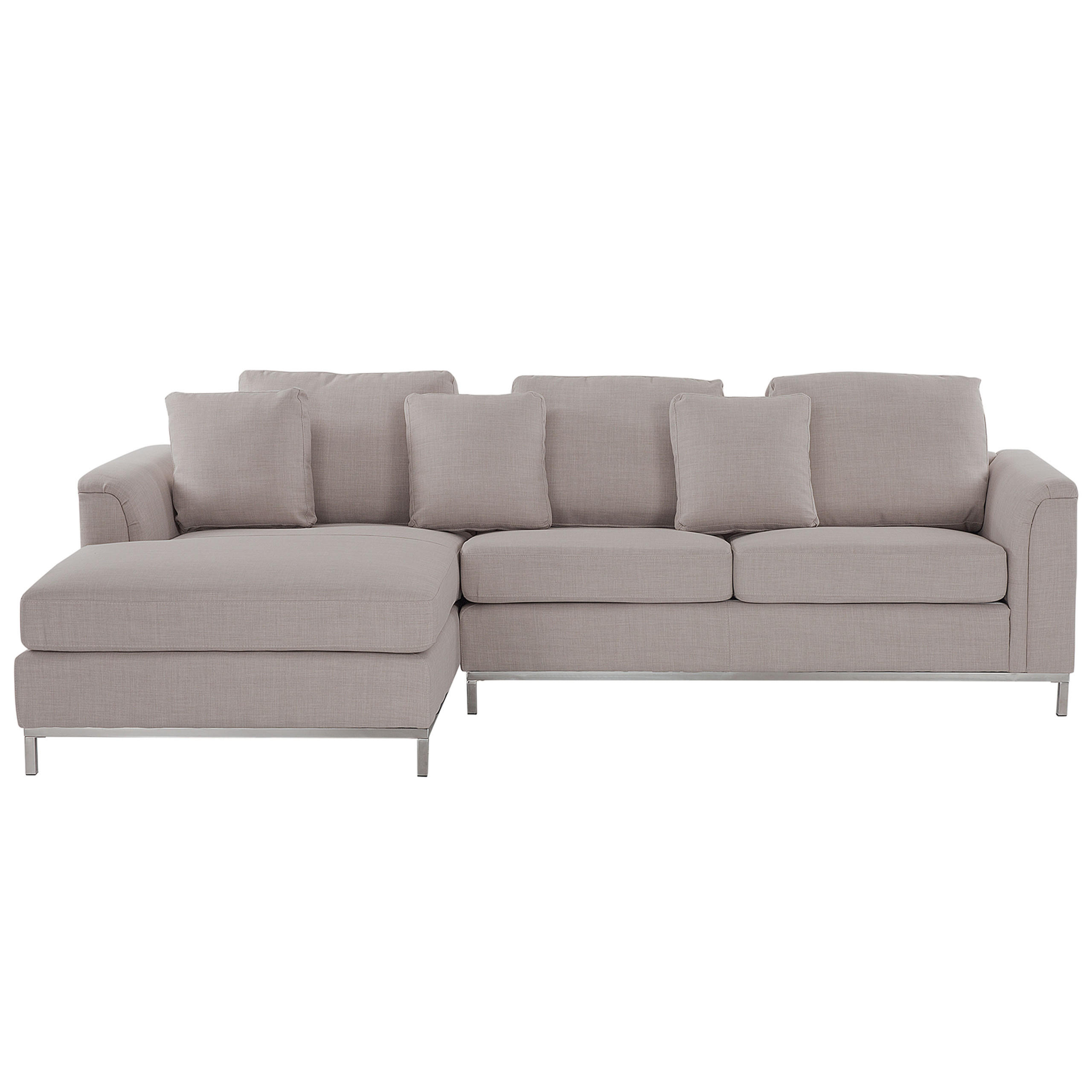 4-SITZER-ECKSOFA Polyester Beige linksseitig Oslo - Beige, Textil (270/151cm) - Beliani