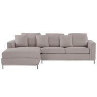 4-SITZER-ECKSOFA Polyester Beige linksseitig Oslo - Beige, Textil (270/151cm) - Beliani