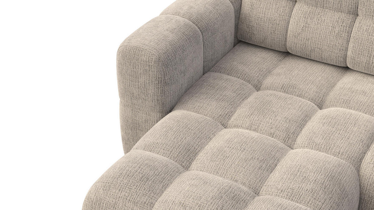 ECKSOFA CLOUDI 4-Sitzer links, beige - Beige/Schwarz, Holz/Textil (294/160cm) - Courtois Laville