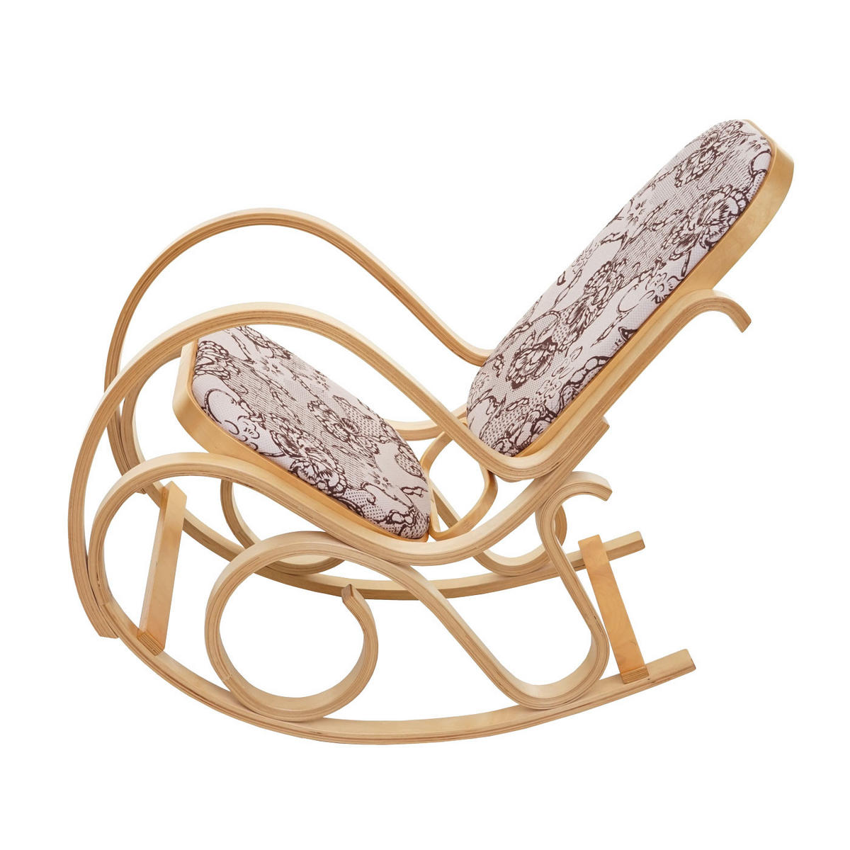 SCHAUKELSTUHL Eiche Dekor, Braun - Eichefarben/Braun, Holz (55/90/96cm) - MCW