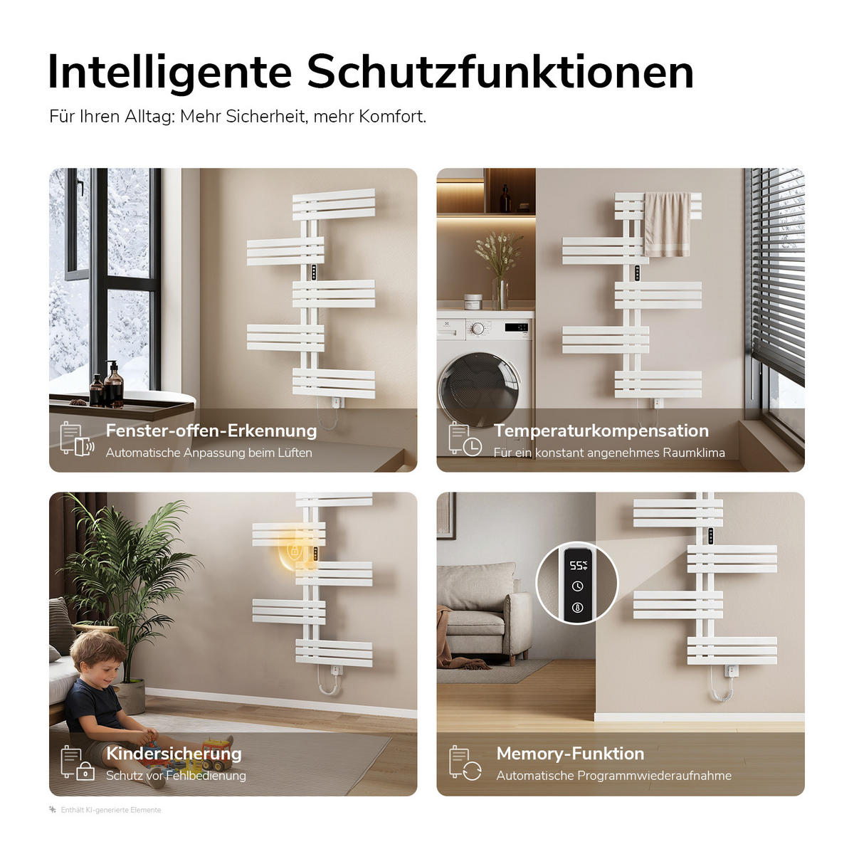 HEIZKÖRPER Elektrisch - Weiß, Metall (80/117.5/10cm) - EMKE