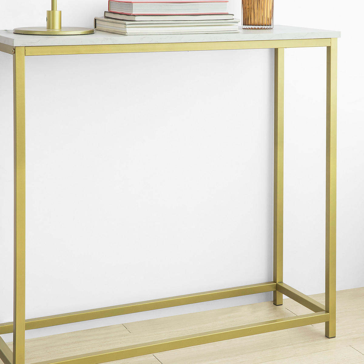 KONSOLENTISCH Golden - Goldfarben, Holzwerkstoff (30/80/75cm) - SoBuy