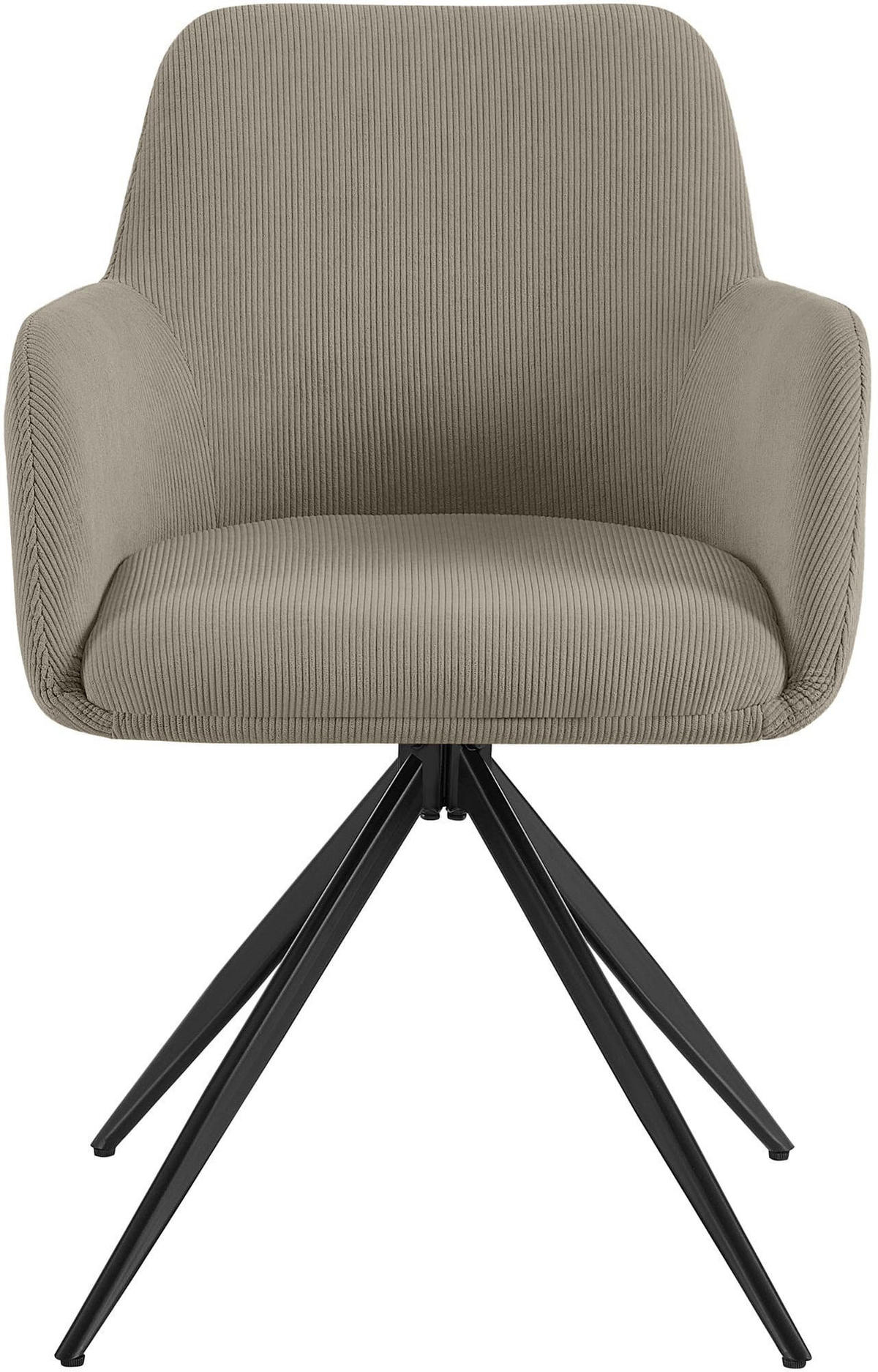 ESSZIMMERSTUHL Cord Taupe - Taupe/Schwarz, Textil/Metall (56/81/62cm) - CLP