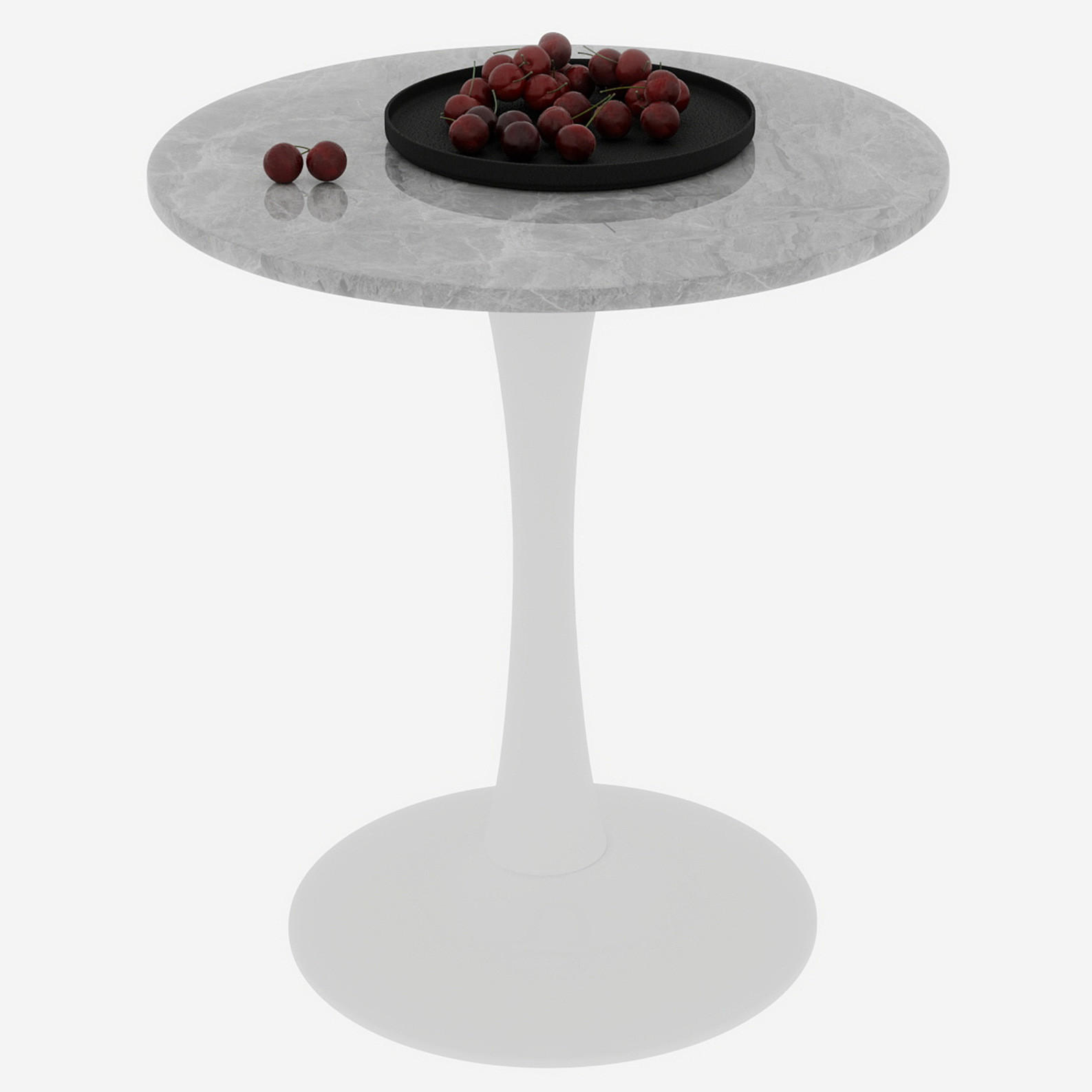 BEISTELLTISCH 70 cm rund im minimalistischen Design mit Marmoroptik, Grau/Weiß - Grau, Stein (70/70/72cm) - Modfu