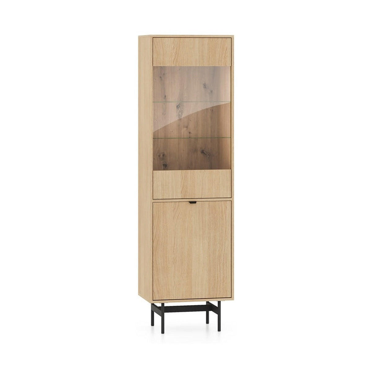 VITRINE – 54 cm – Reynos – Schwarz - Schwarz, Holzwerkstoff (54/190/40cm) - hi-markt