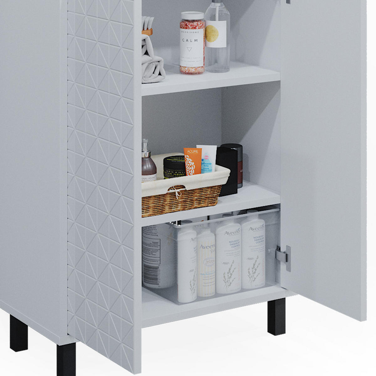 MIDISCHRANK Agasta Weiß 56.2 x 83.2 cm - Weiß, Holzwerkstoff (56.2/83.2/28cm) - Vicco