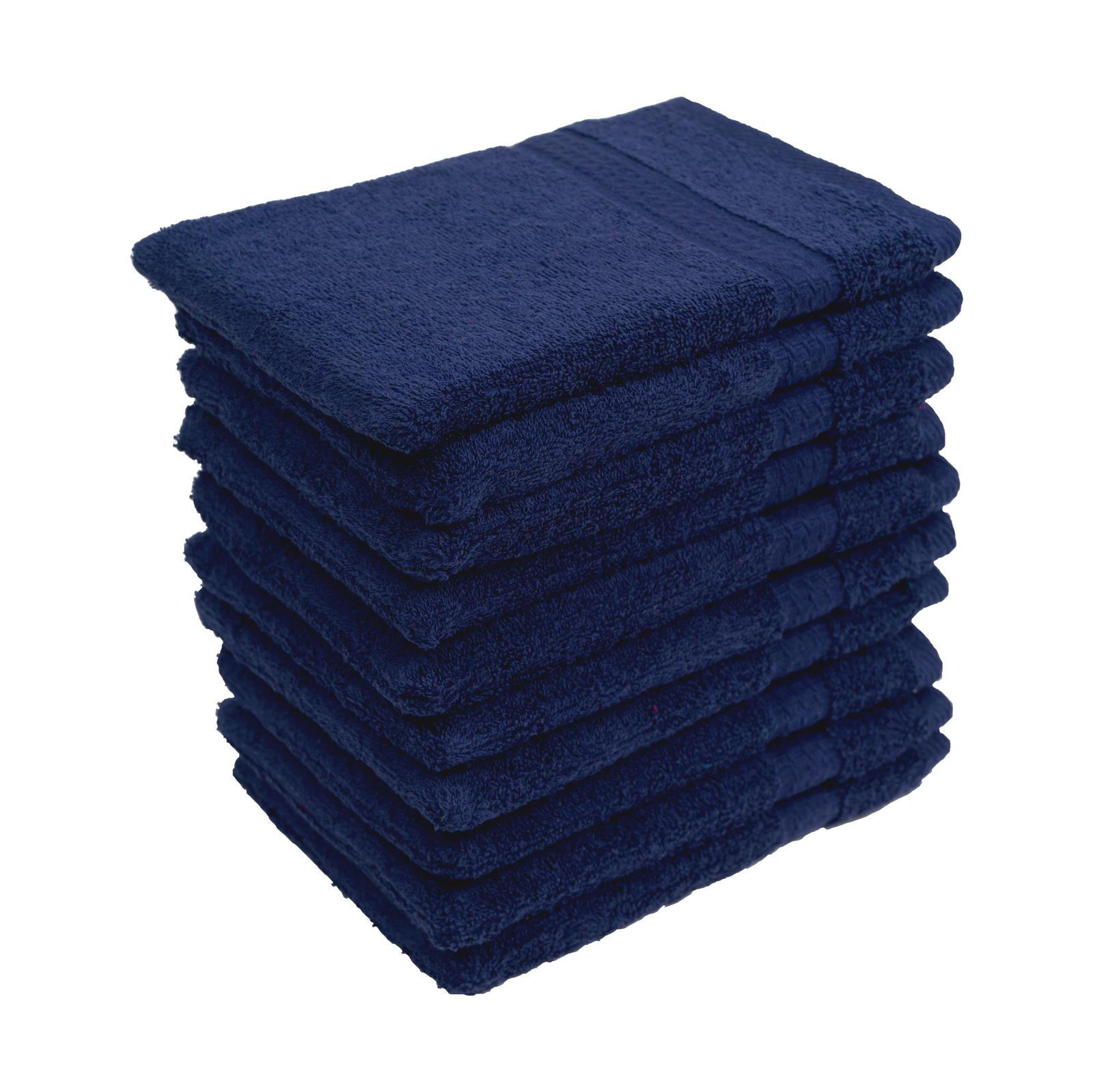 WASCHLAPPEN 16x21 cm aus 100% Baumwolle 500g/m2, 10er Set Waschhandschuhe Navy Blau - Dunkelblau, Textil (16/21cm) - Carpe Sonno