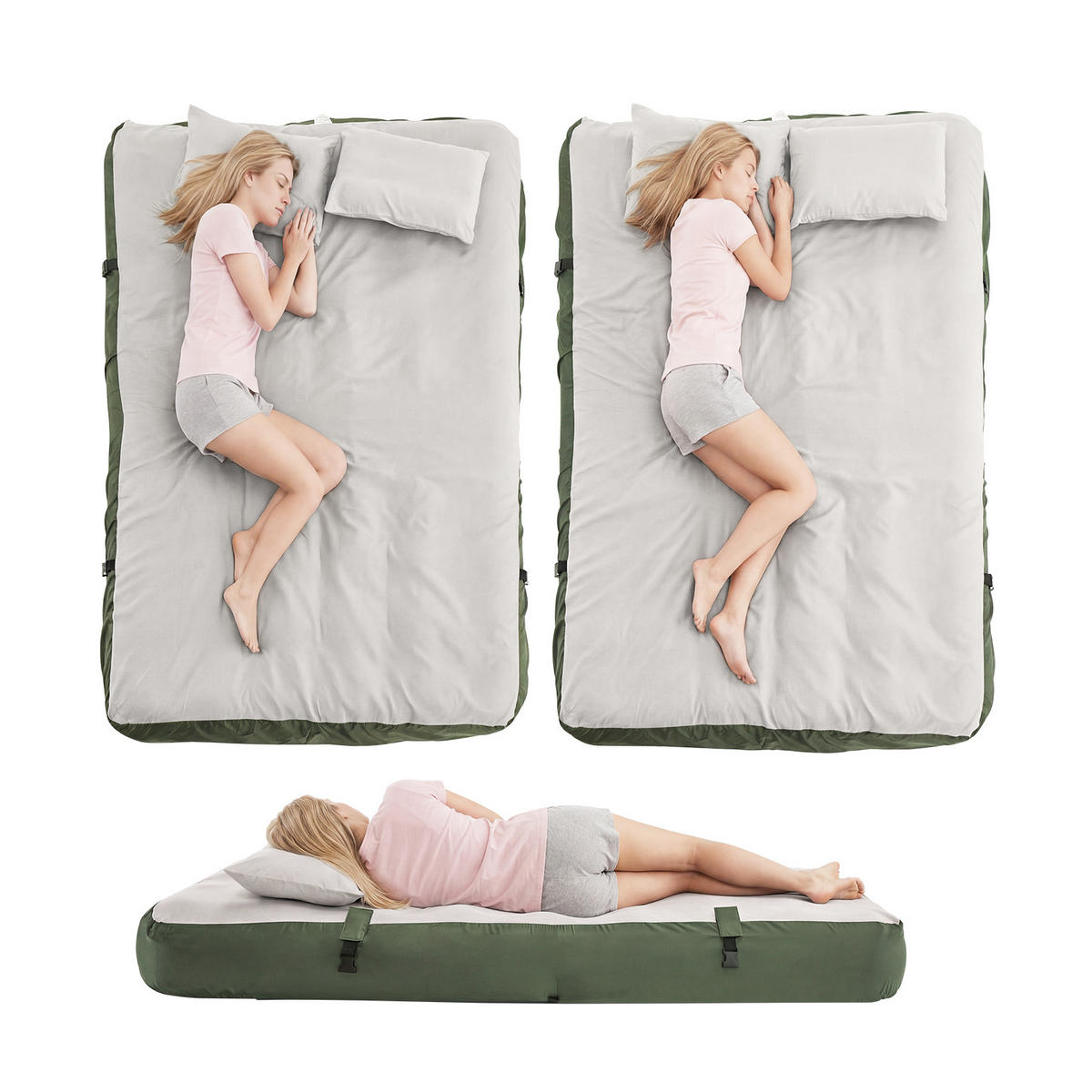 LUFTBETT mit integrierten Kissen OGS32-II-L-P01 - Ahornfarben, Fell (137/191cm) - SoBuy