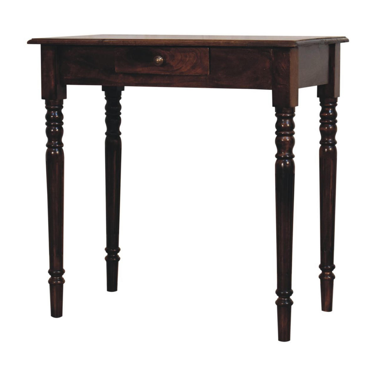 SCHREIBTISCH mit California-Walnuss-Finish, 1 Schublade, 4 nordische Beine. - Dunkelbraun, Holz (80/45/78cm) - Artisan Furniture