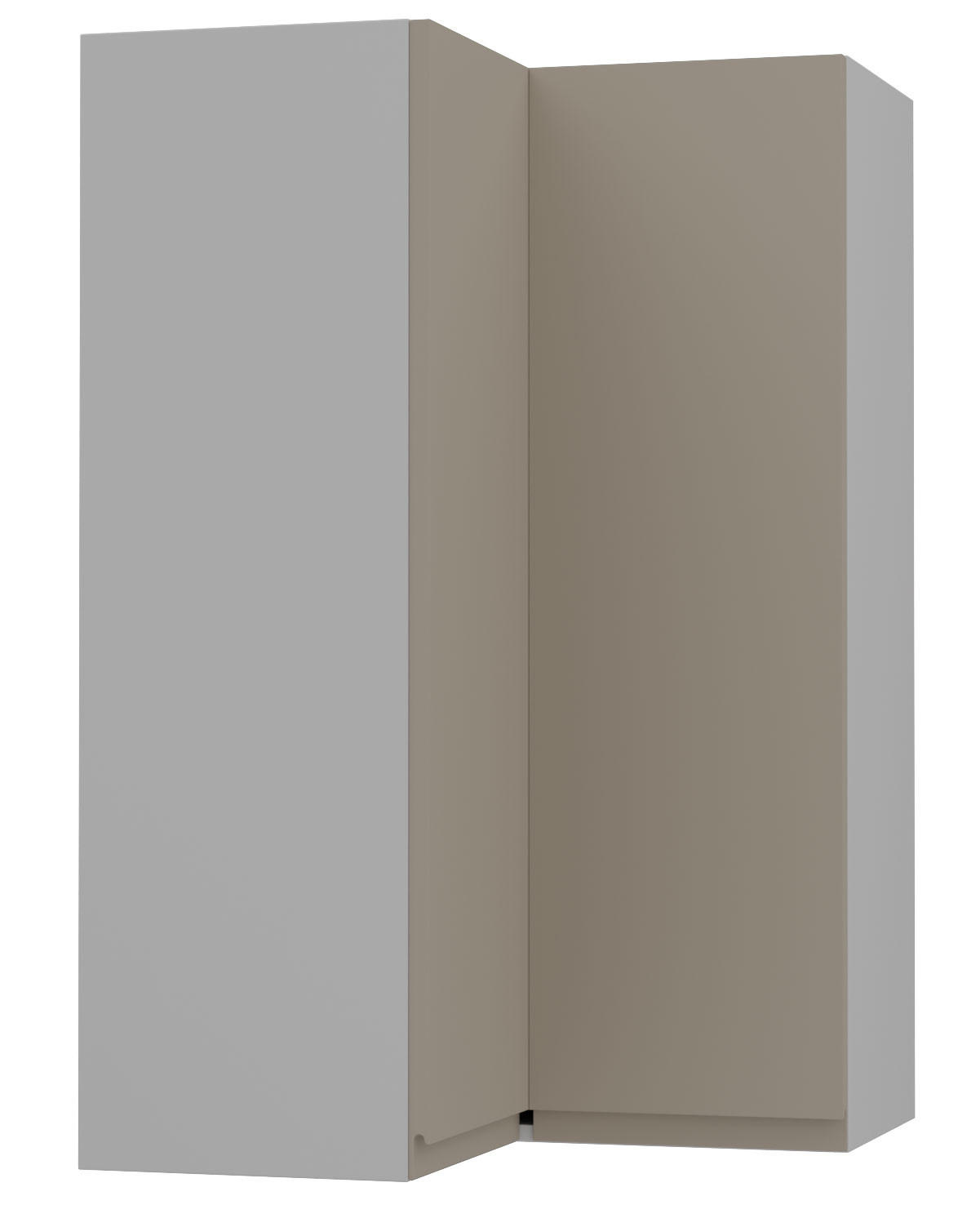 Feldmann-Wohnen Eckhängeschrank Grau, Grau 60x96x60 cm