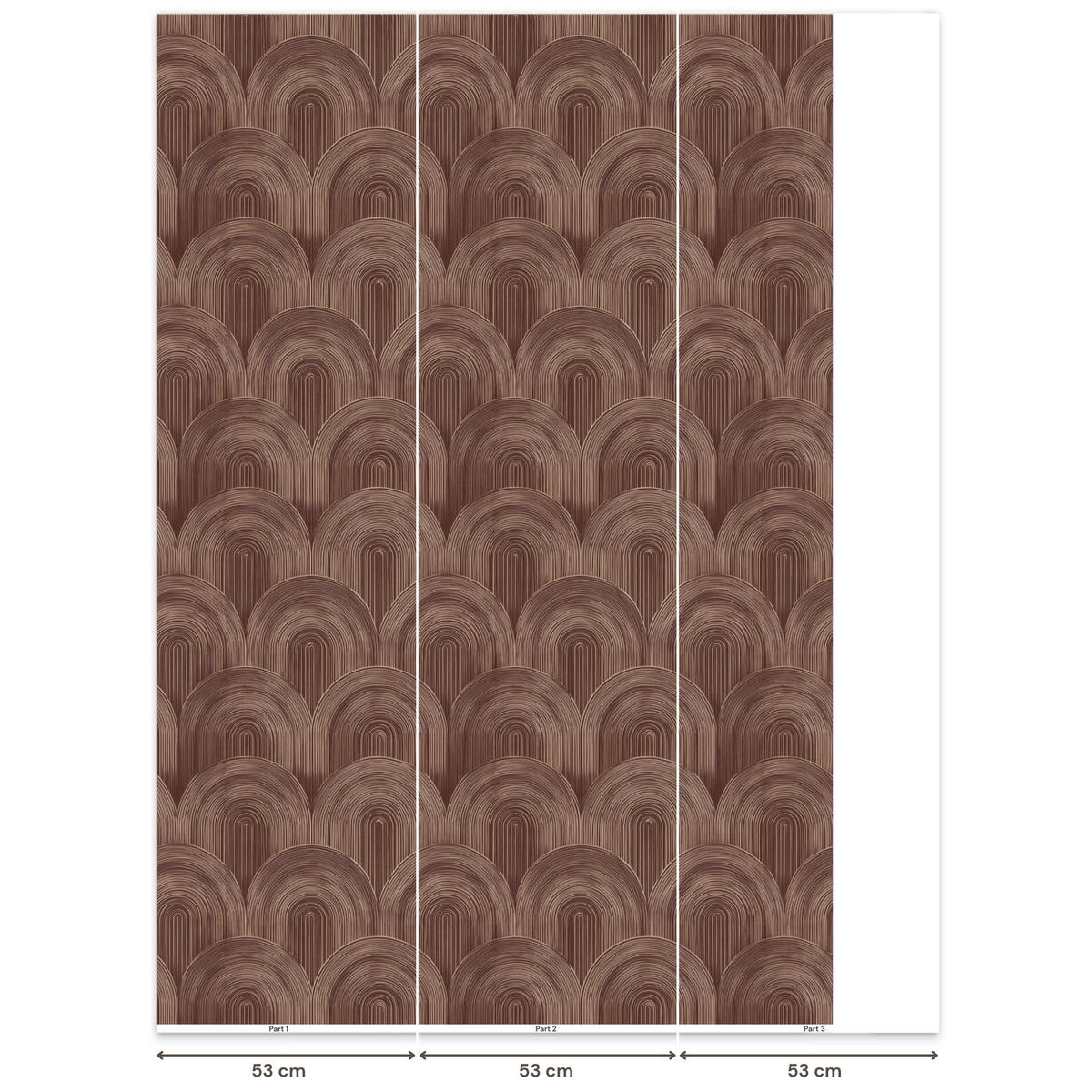TAPETE - Rhythmic - Aufschlag - Braun - 140x200 cm - Dunkelbraun, Papier (140/200cm) - OnlyWow