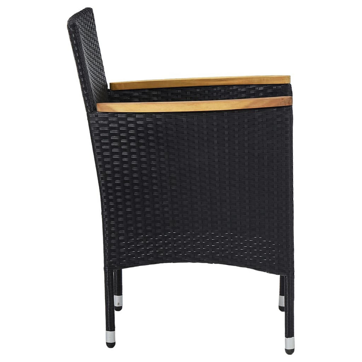 GARTEN-ESSSTÜHLE 2 Stk. Poly Rattan Schwarz - Schwarz, Textil (52/84/52cm) - furnicato