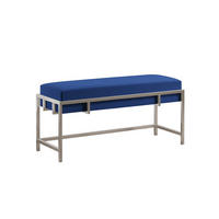 POLSTERBANK LAMO 80 cm Dunkelblau, Chromgestell, Royal Velvet - Chromfarben/Dunkelblau, Textil/Metall (80/45/35cm) - Bettso