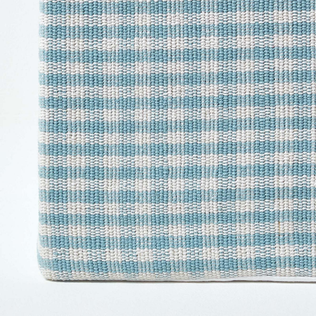 SITZWÜRFEL Vichy-Karo blau, Hocker kariert 36/36/38 cm - Blau, Textil (36/38/36cm) - Homescapes