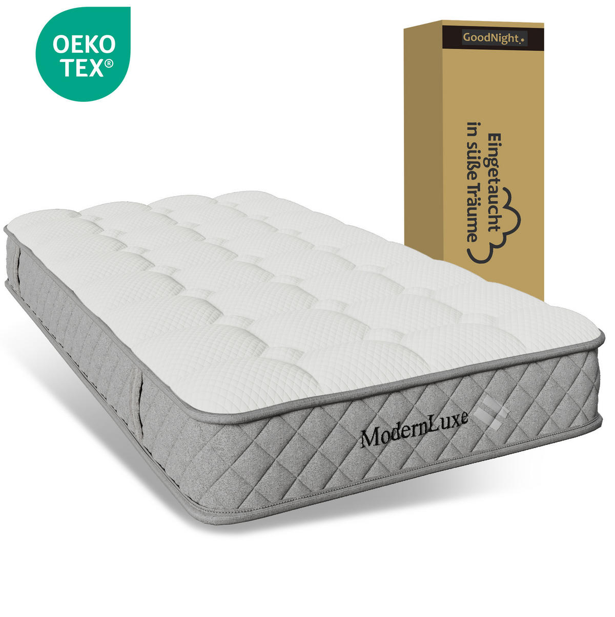 POLSTERBETT 90/200 cm Beige aus Leinen mit LED und Stauraum - Beige, Textil (90/200cm) - OKWISH