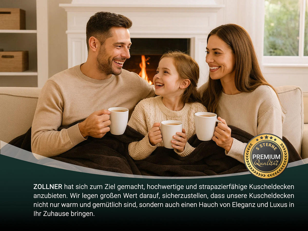 KUSCHELDECKE, 220x240 cm, 100% Polyester - Mokka, Textil (220/240cm) - Zollner