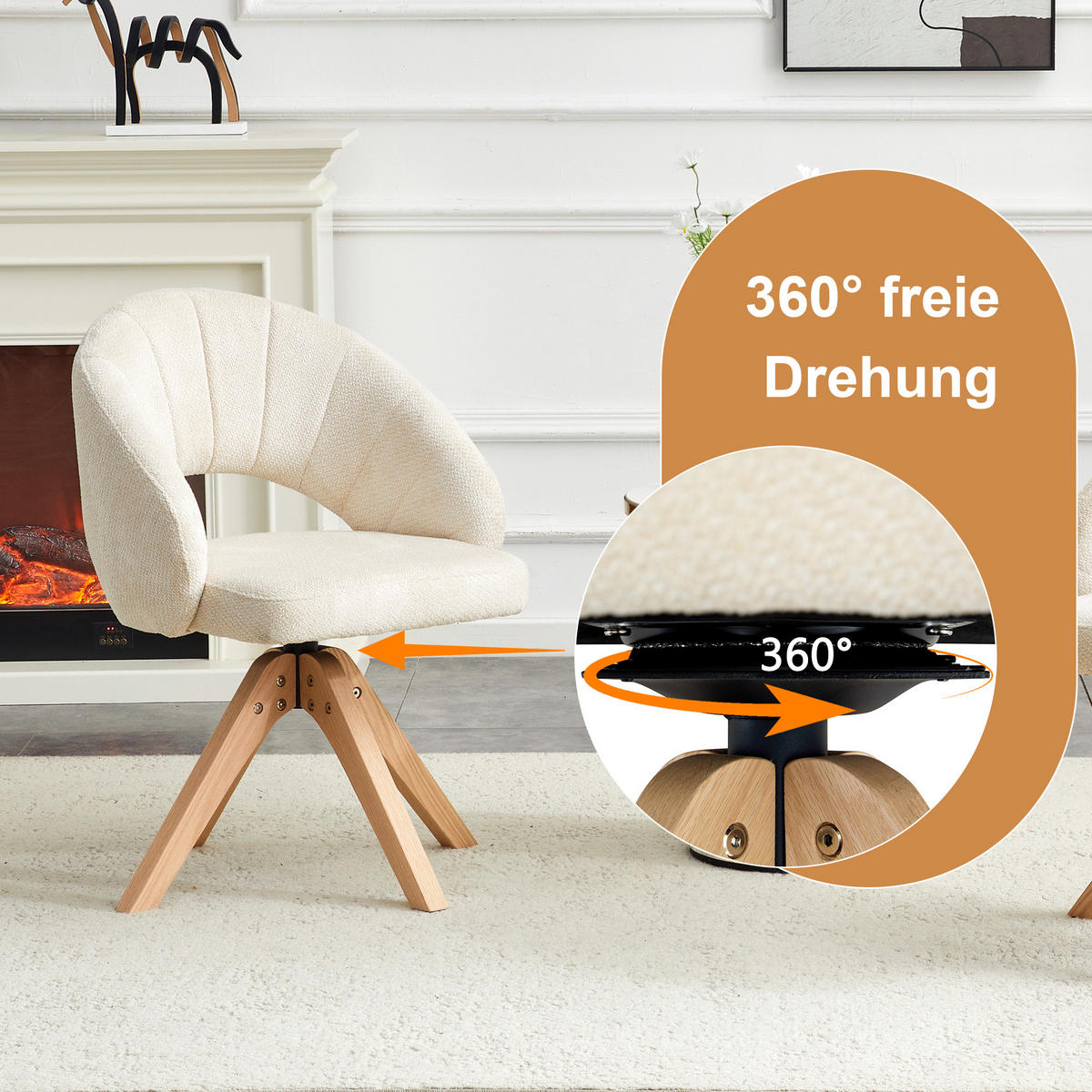 ARMLEHNSTUHL-SET DE-36624 2 Stück mit Stoffbezug und Massivholzbeinen Beige - Beige, Holz (49/84/46cm) - ComfortXL