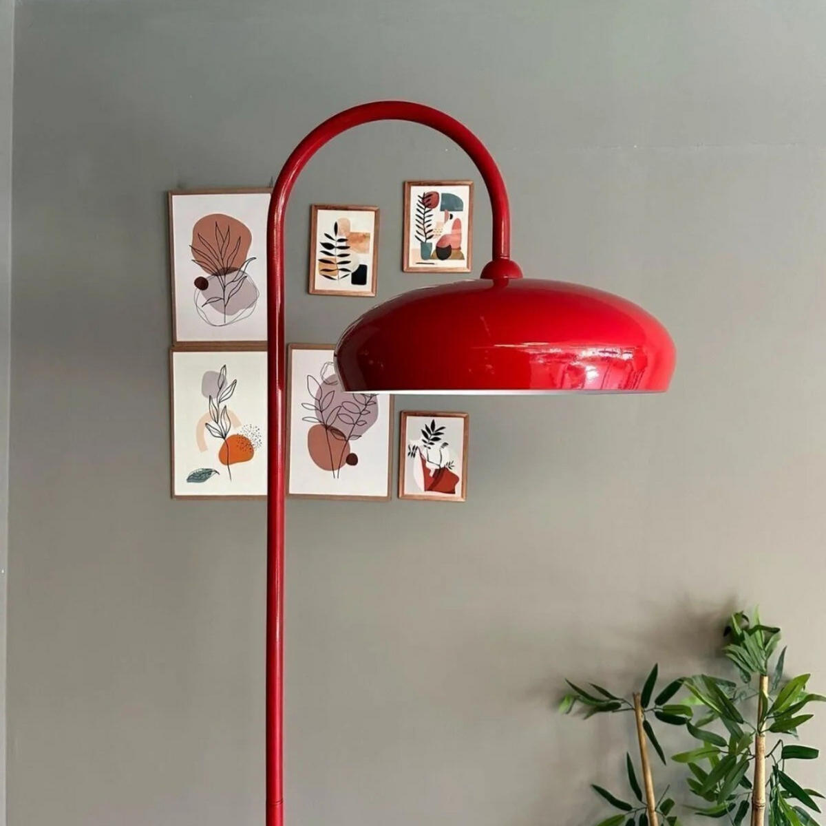 STEHLAMPE Bralo 180 Cm - Rot, Metall (37/37/180cm) - Bamyum