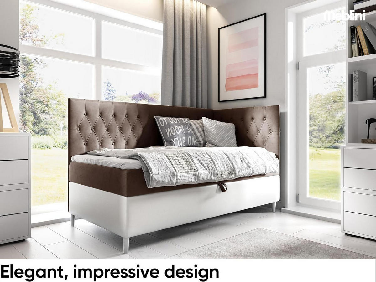 KINDERBETT FLIPPO 3 - Braun/Weiß, Holzwerkstoff (96/208cm) - Meblini