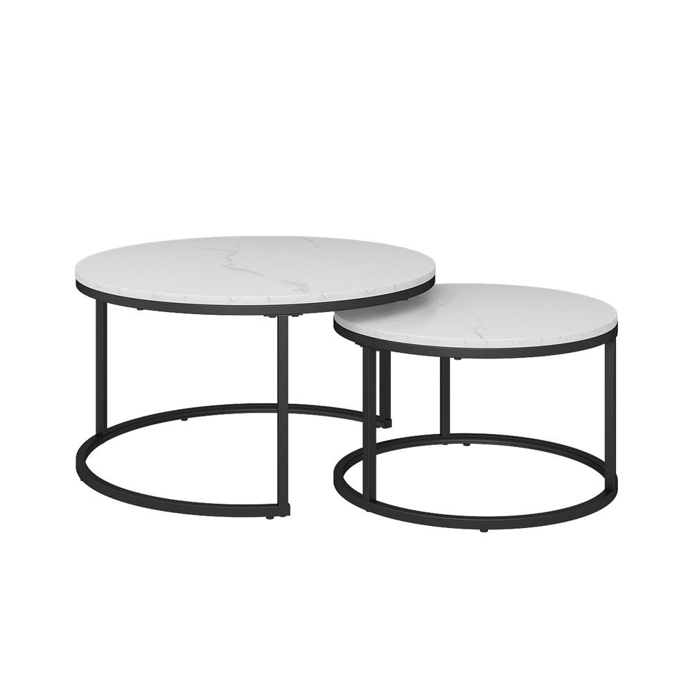 COUCHTISCH-SET Montreal Weiß 77 x 40 cm 2 Teile - Weiß, Holzwerkstoff (40/77/40cm) - Vicco