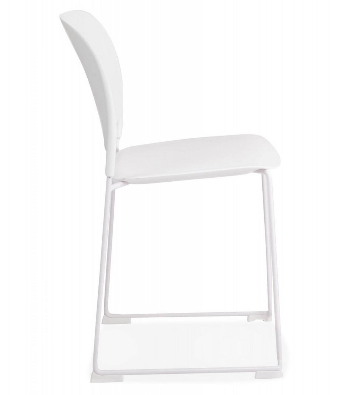 STUHL stapelbar Kunststoffsitz Metallstruktur Schlittengestell, Weiß 52,5x48,5x80 cm - Weiß, Kunststoff/Metall (53/80/49cm) - KADIMA DESIGN