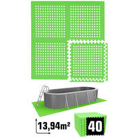 POOLMATTEN 13,9m² 40 EVA Matten 62 cm Grün - Grün, Kunststoff (62/62cm) - eyepower