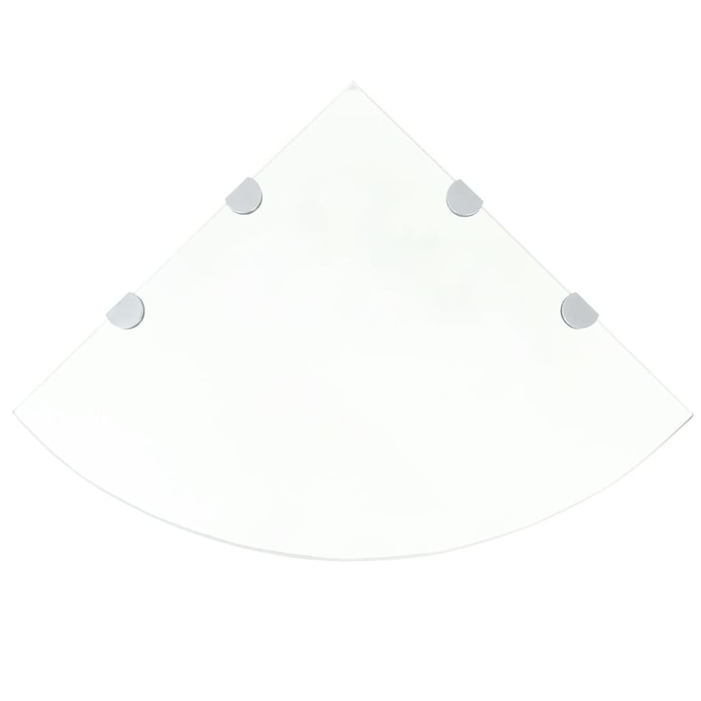 WANDBOARD mit Verchromten Halterungen 45/45 cm für die Ecke aus Glas Transparent - Transparent, Glas (45/0.8/45cm) - vidaXL