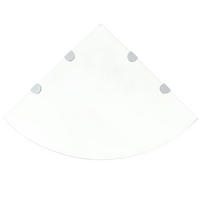 WANDBOARD mit Verchromten Halterungen 45/45 cm für die Ecke aus Glas Transparent - Transparent, Glas (45/0.8/45cm) - vidaXL