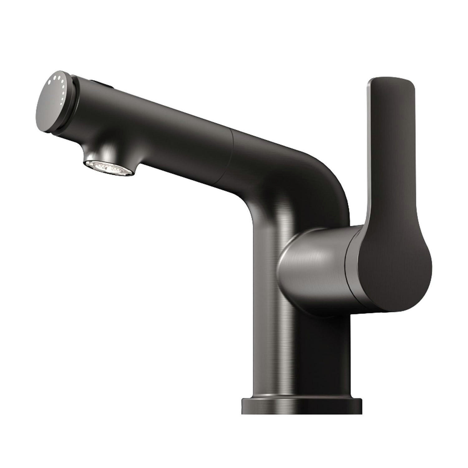 WASCHTISCHARMATUR Einhebelmischer mit ausziehbarem Schlauch Anthrazit Grau - Anthrazit, Metall (10.5/9.4/19cm)