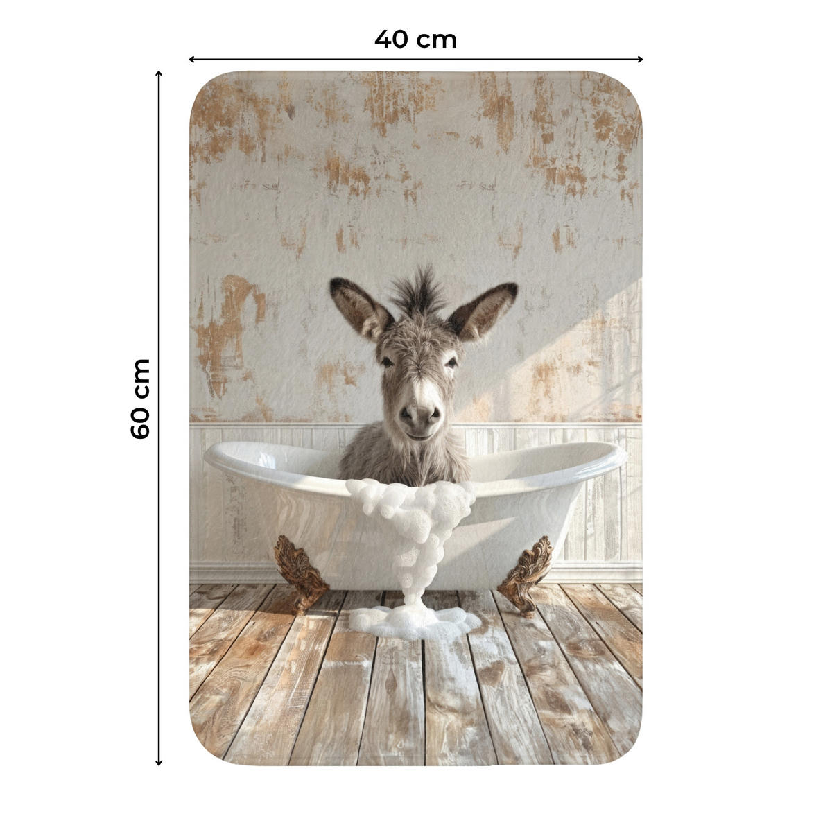WC PŘEDLOŽKA Osel - Zvířata - Vana - Pěna 40x60 cm - krémová, textil/plast (40/1cm) - OnlyWow