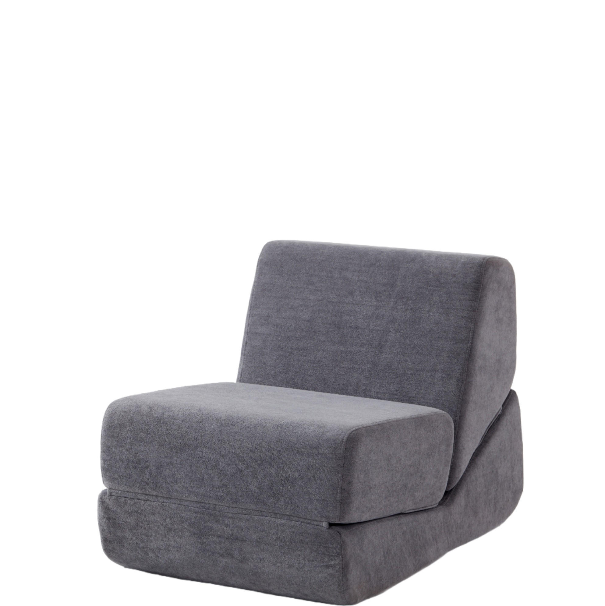SCHLAFSOFA in Grau – 3-in-1, klappbar und armlehnenlos - Grau, Textil (90.7/71/81cm) - BEAOK