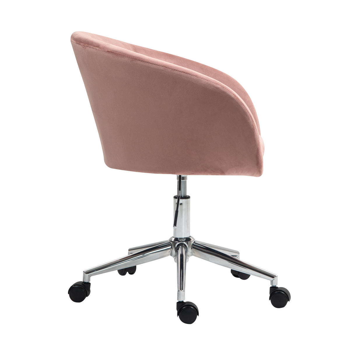 SCHREIBTISCHSTUHL LOUISA Rosa - Silberfarben/Rosa, Textil/Metall (56/88/56cm) - SVITA