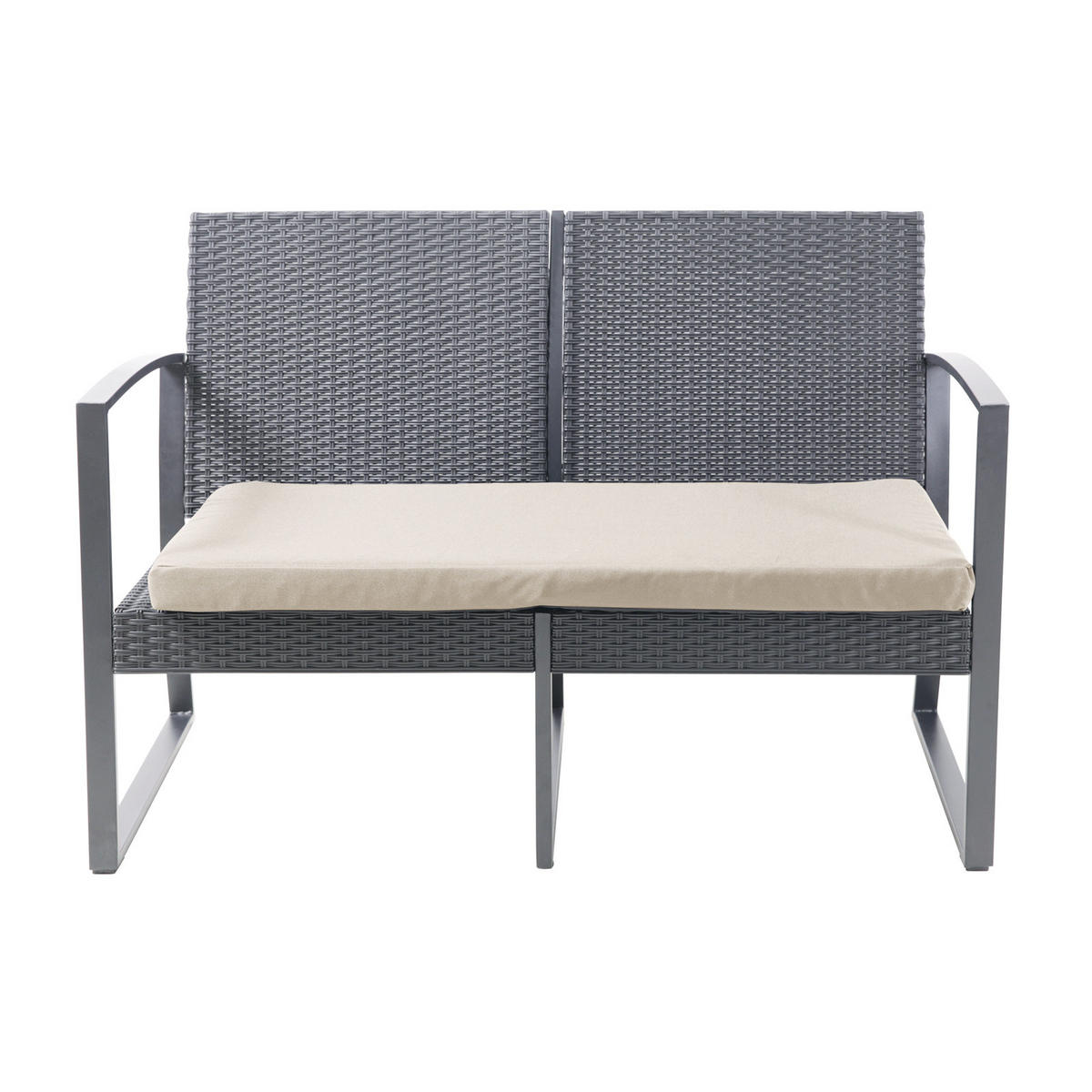 GARTENSET Lois XL Grau/Beige - Beige/Grau, Kunststoff - SVITA